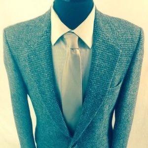 HARRIS TWEED Sports Coat Gray w/black and white